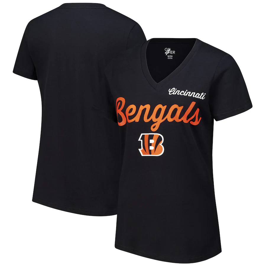 Women's Cincinnati Bengals G-III 4Her by Carl Banks Black Post Season V-Neck T-Shirt