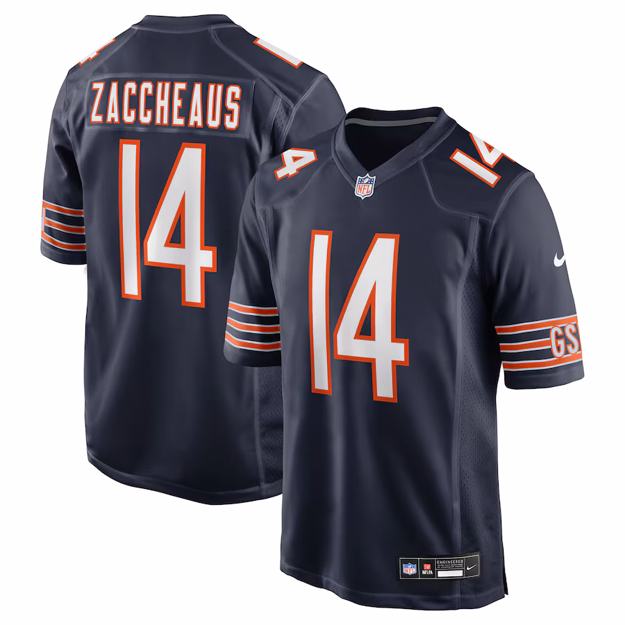 Men's Chicago Bears Olamide Zaccheaus Nike Navy Team Game Jersey