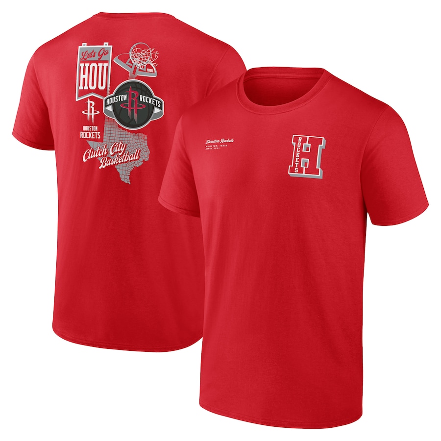 Men's Houston Rockets Red Split Zone T-Shirt