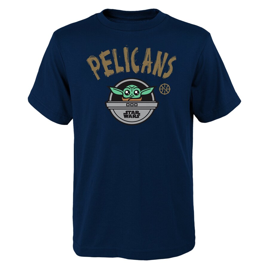 Youth New Orleans Pelicans Navy Star Wars The Child T-Shirt