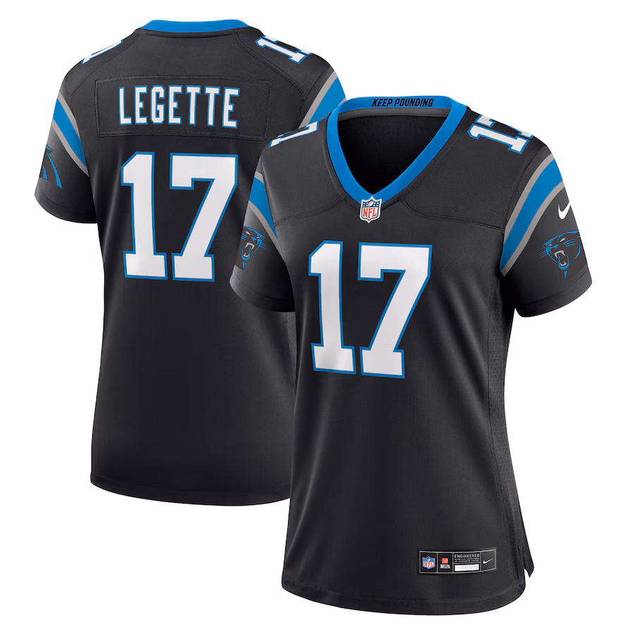 Women's Carolina Panthers Xavier Legette Nike  Black Game Jersey