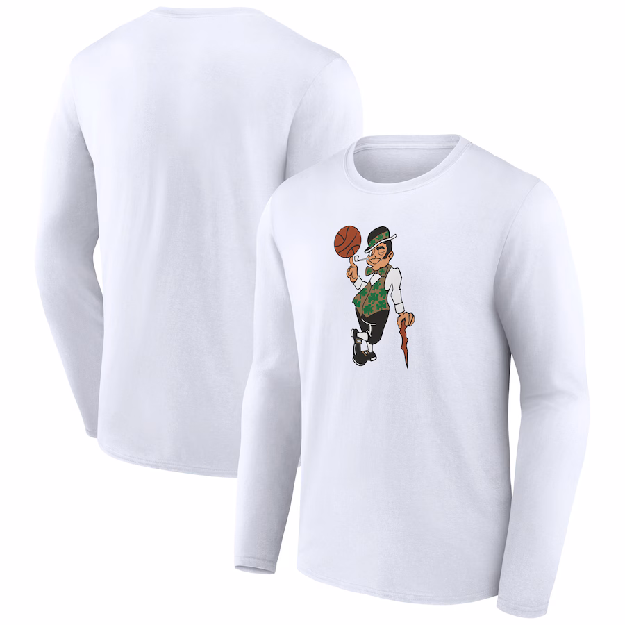 Men's Boston Celtics White Alternate Logo Long Sleeve T-Shirt