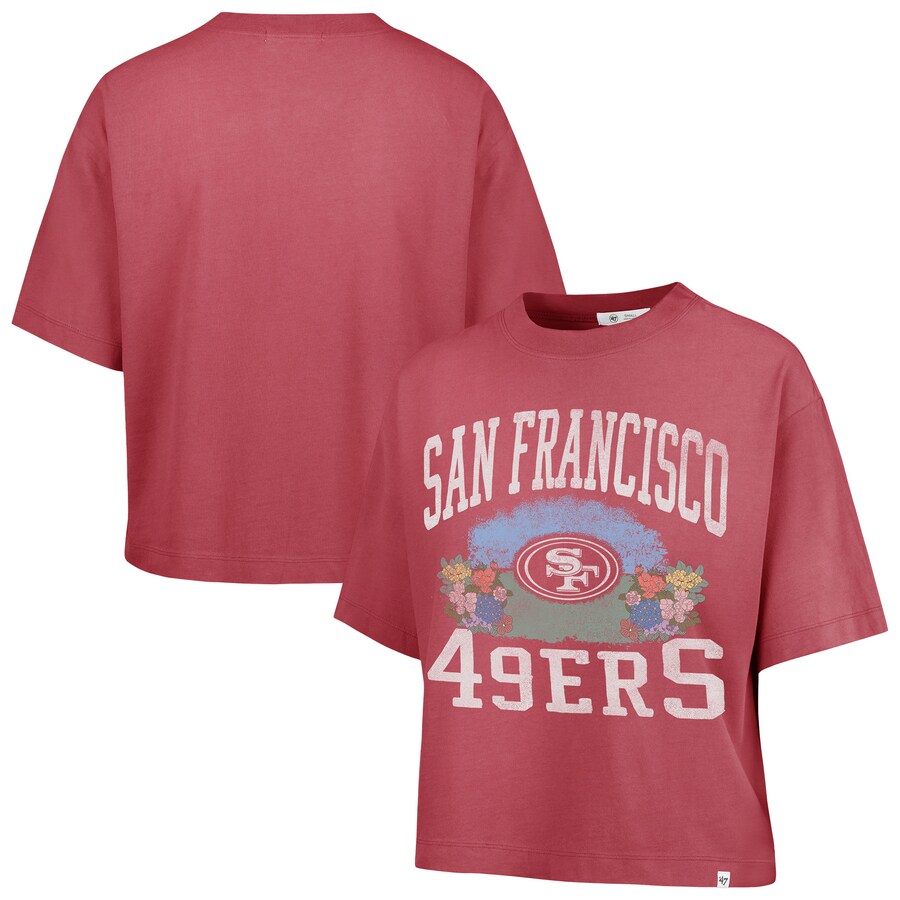 Women's San Francisco 49ers  '47 Light Red Florentina Montauk Cropped T-Shirt