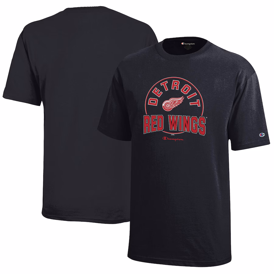Youth Detroit Red Wings Champion Black Jersey T-Shirt
