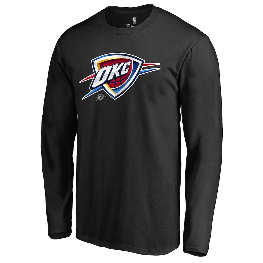 Men's Oklahoma City Thunder Black Midnight Mascot Long Sleeve T-Shirt