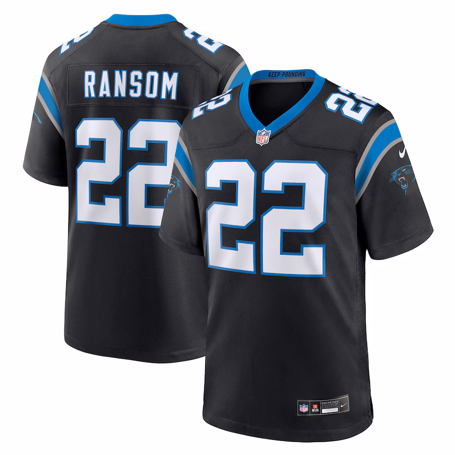 Men's Carolina Panthers Lathan Ransom Nike Black Team Game Jersey