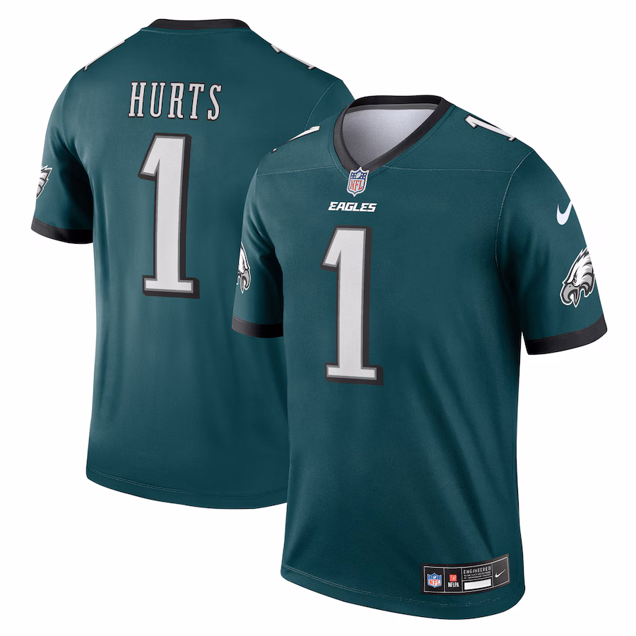 Men's Philadelphia Eagles Jalen Hurts Nike Midnight Green Team Legend Jersey