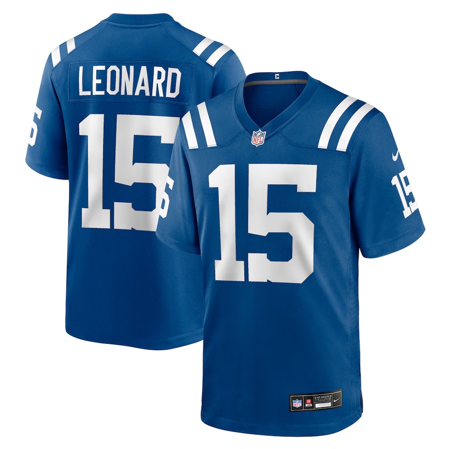 Men's Indianapolis Colts Riley Leonard Nike Royal Team Game Jersey