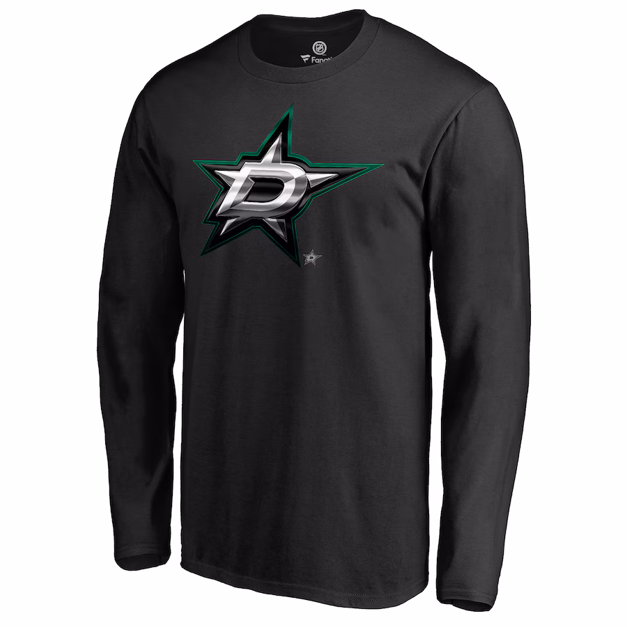 Men's Dallas Stars Black Midnight Mascot Long Sleeve T-Shirt
