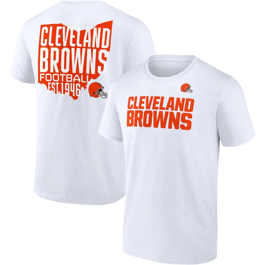 Men's Cleveland Browns Fanatics White Hot Shot State T-Shirt