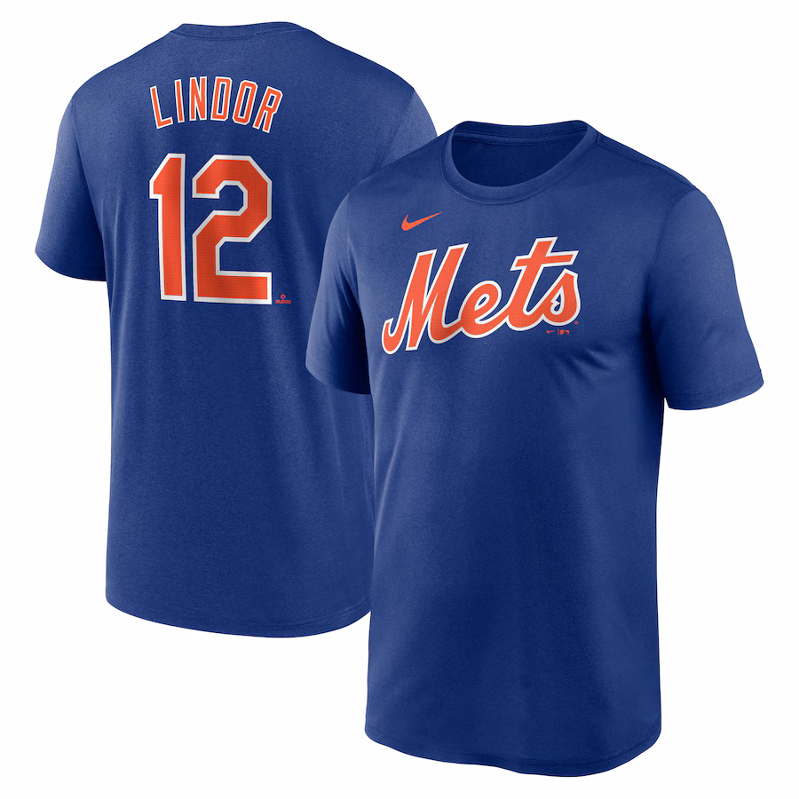 Men's New York Mets Francisco Lindor Nike Royal Legend Name & Number Performance T-Shirt