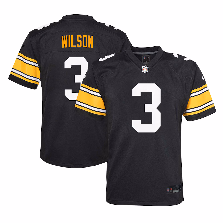 Youth Pittsburgh Steelers Russell Wilson Nike Black Alternate Player Game Jersey