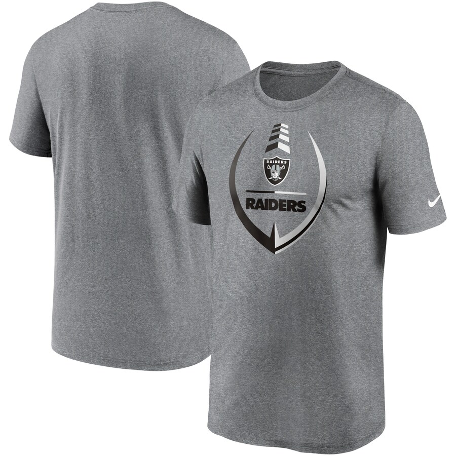 Men's Las Vegas Raiders Nike Heathered Gray Icon Legend Performance T-Shirt