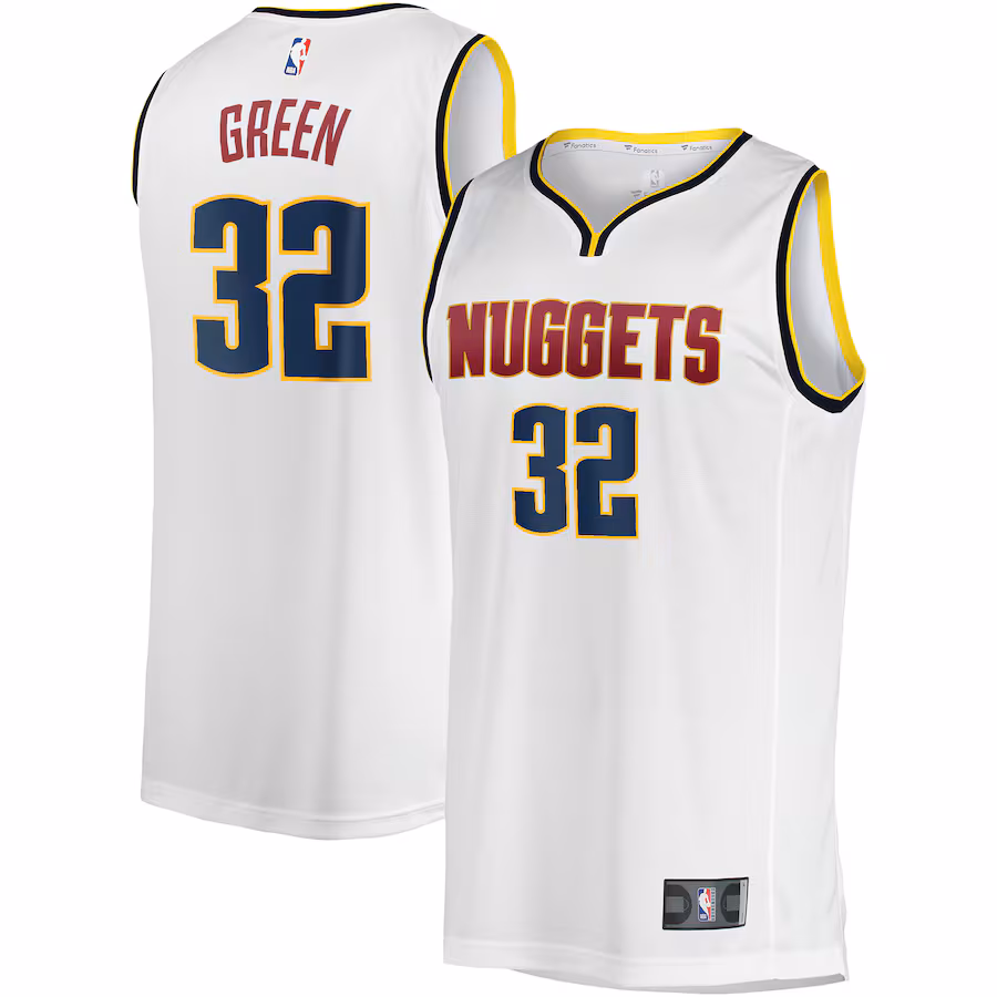 Men's Denver Nuggets Jeff Green Fanatics White Fast Break Player Jersey - Association Edition