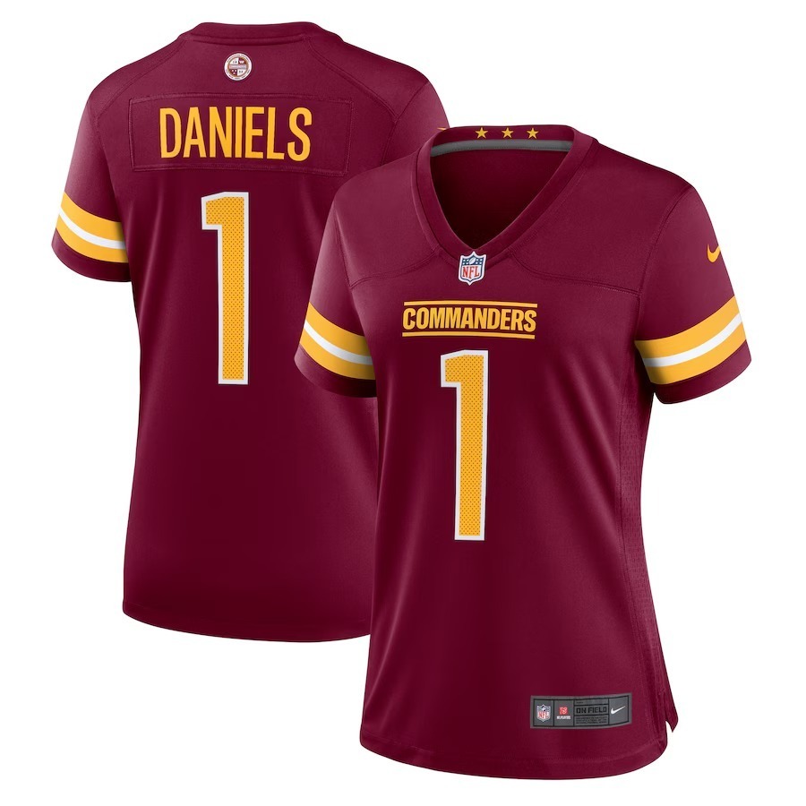 Men's Washington Commanders Jayden Daniels Nike Burgundy 2024 NFL Draft First Round Pick Player Game Jersey