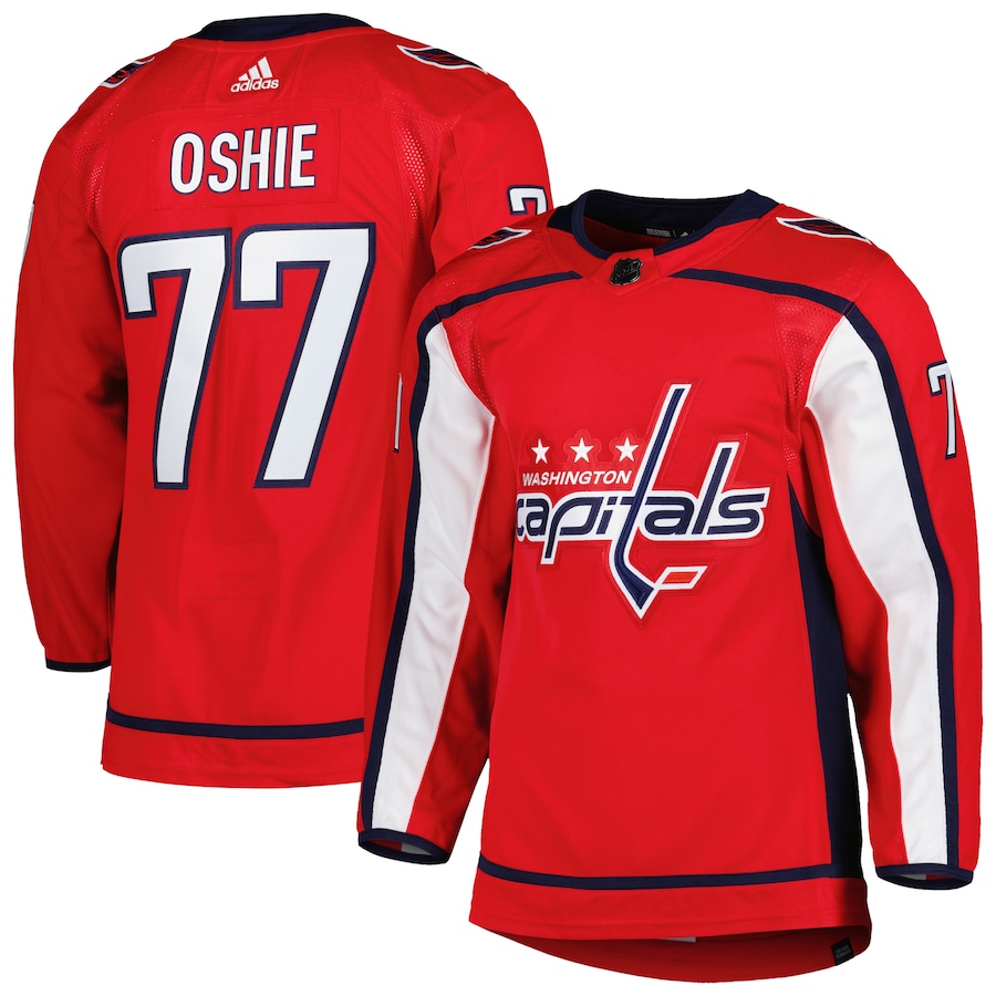 Men's Washington Capitals TJ Oshie adidas Red Home Primegreen Authentic Player Jersey