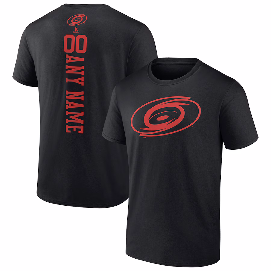 Men's Carolina Hurricanes Black Personalized One Color T-Shirt