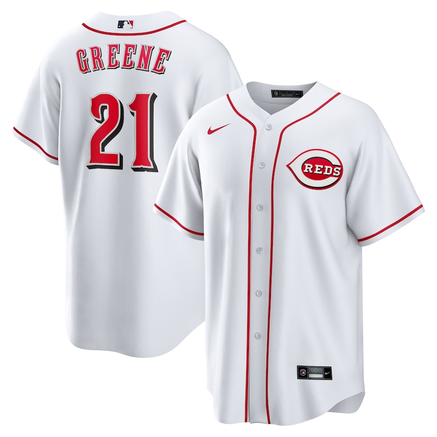 Men's Cincinnati Reds Hunter Greene Nike White Home Replica Jersey