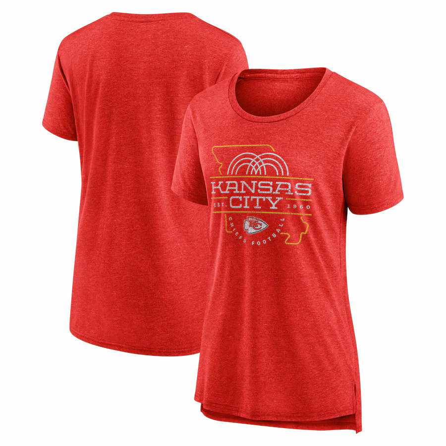 Women's Kansas City Chiefs Nike Red Vintage Graphic Tri-Blend Scoop Neck T-Shirt