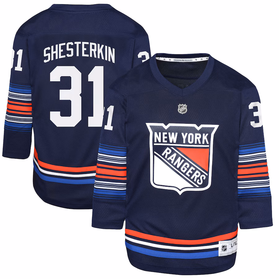 Youth New York Rangers Igor Shesterkin Navy Alternate Replica Player Jersey