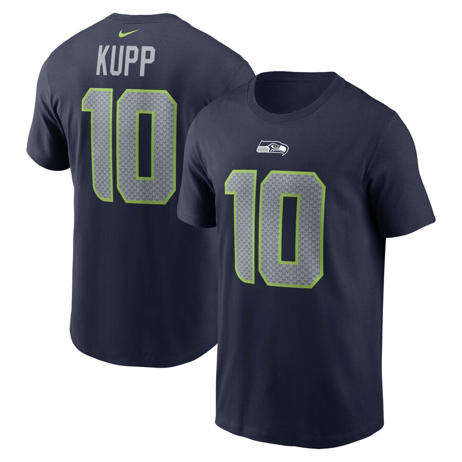 Men's Seattle Seahawks Cooper Kupp Nike College Navy Player Name & Number T-Shirt
