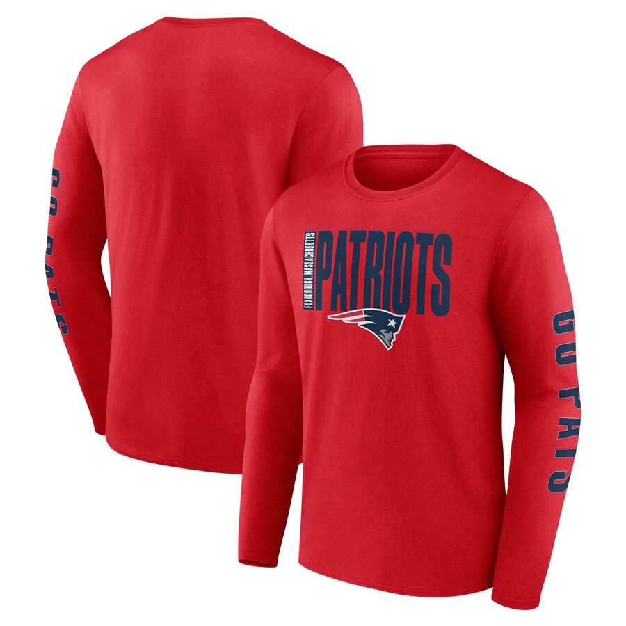 Men's New England Patriots Fanatics Red Vision Long Sleeve T-Shirt