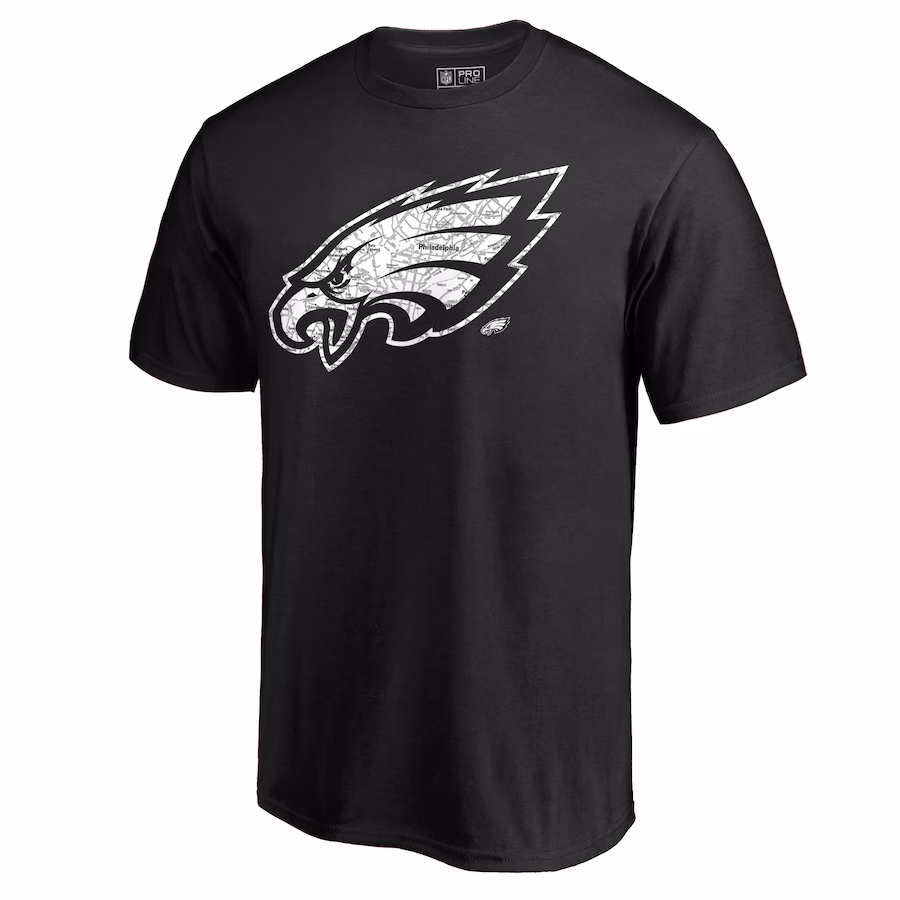 Men's Philadelphia Eagles Black Hometown Collection On The Map T-Shirt
