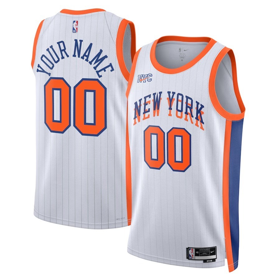 Unisex New York Knicks Nike White 2024/25 Custom Swingman Jersey - City Edition