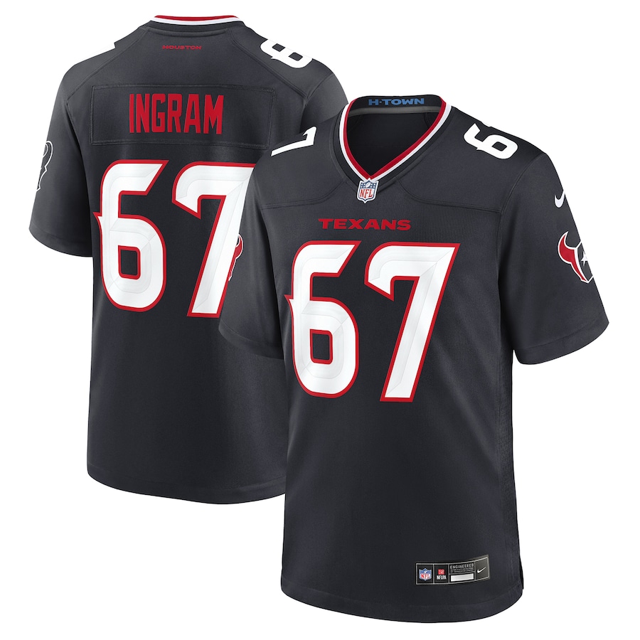 Men's Houston Texans Ed Ingram Nike Navy Team Game Jersey