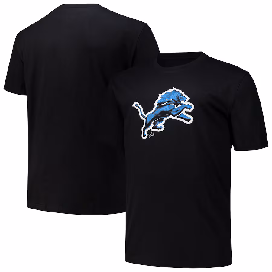 Men's Detroit Lions Fanatics Black Big & Tall Midnight Mascot T-Shirt