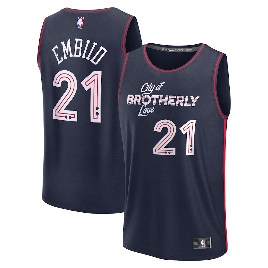 Youth Philadelphia 76ers Joel Embiid Fanatics Navy Fast Break Jersey - City Edition