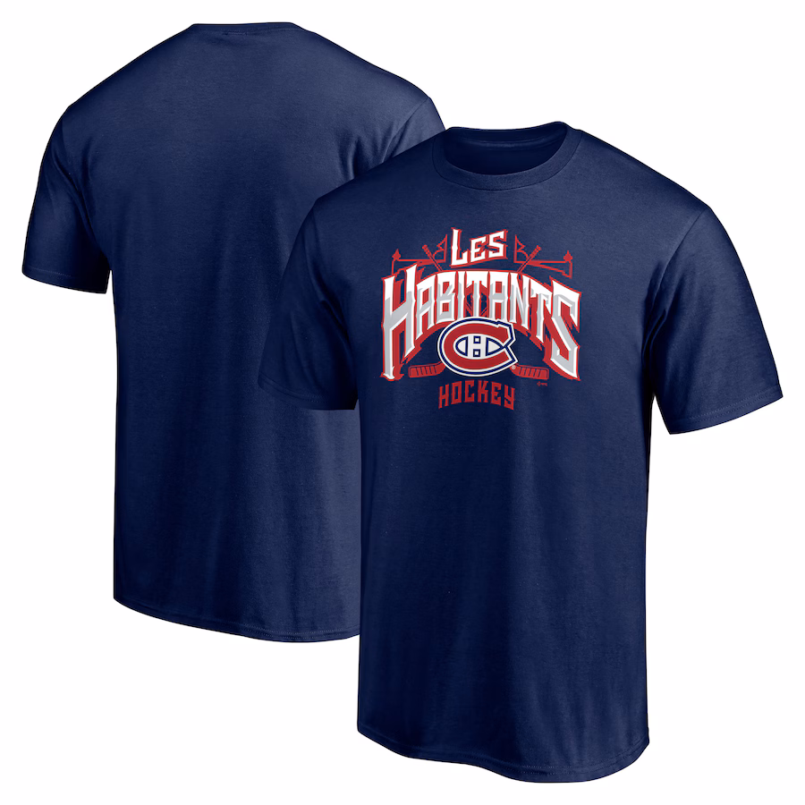 Men's Montreal Canadiens Navy Hometown Collection Push Ahead T-Shirt