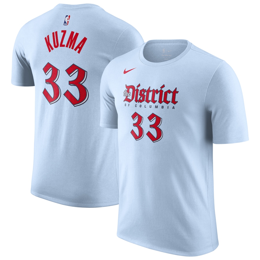 Men's Washington Wizards Kyle Kuzma Nike Powder Blue 2024/25 City Edition Name & Number T-Shirt