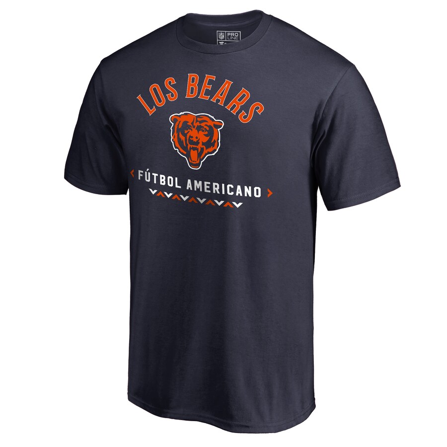 Men's Chicago Bears Navy Futbol Americano T-Shirt
