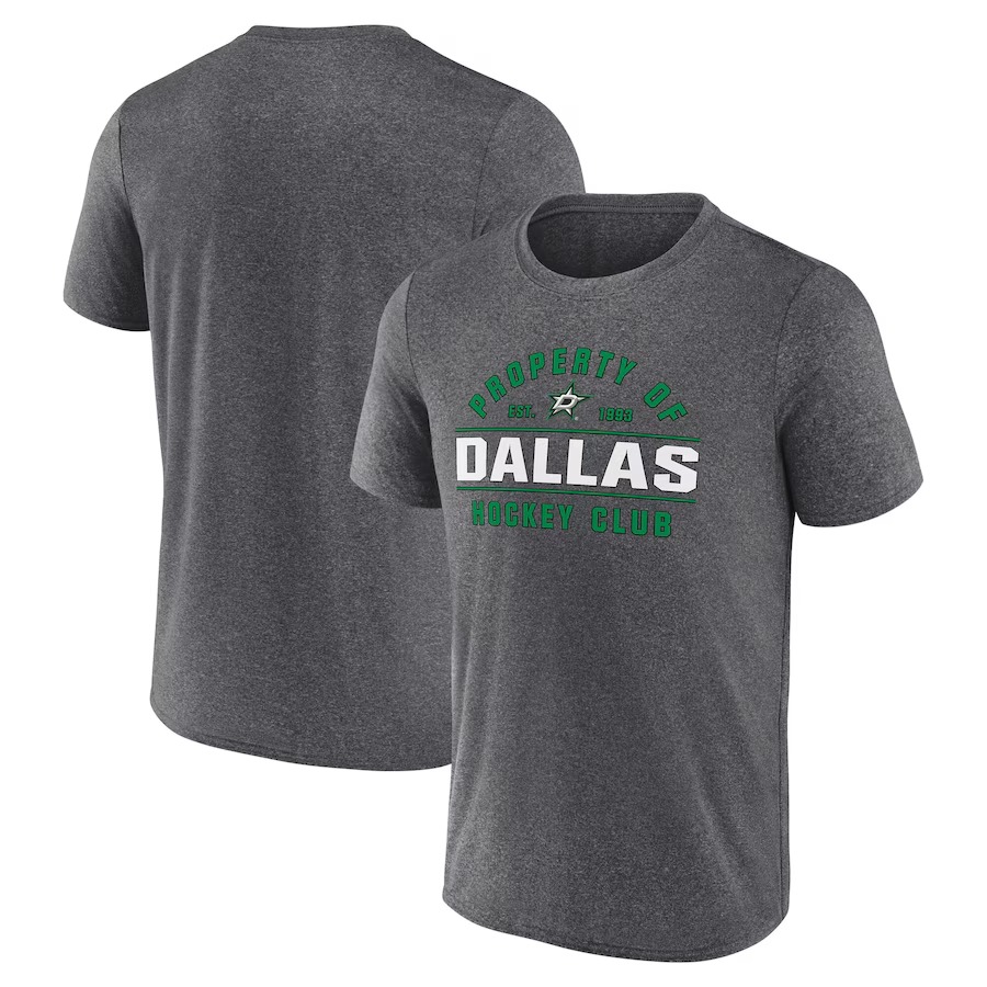 Men's Dallas Stars Fanatics Heather Charcoal Property Of T-Shirt