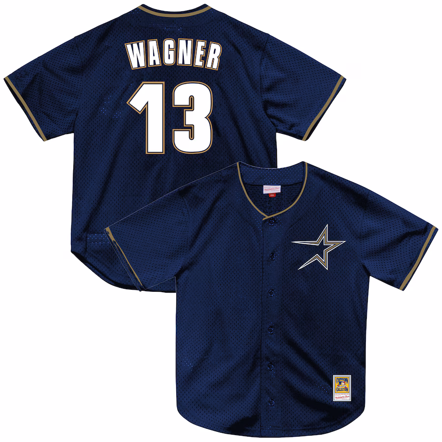 Men's Houston Astros Billy Wagner Mitchell & Ness Navy Authentic Batting Practice Jersey