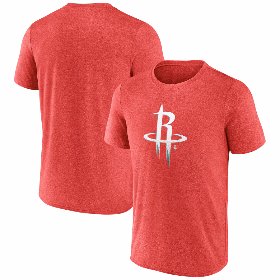 Men's Houston Rockets Fanatics Heather Red Iconic Overtime T-Shirt