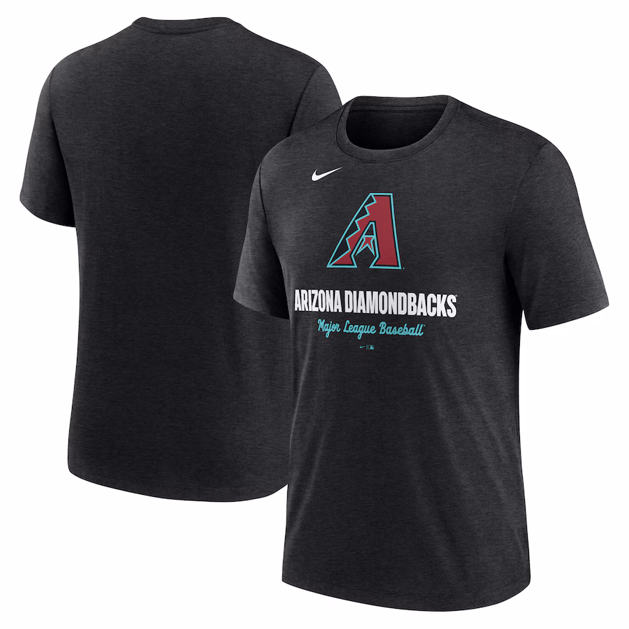 Men's Arizona Diamondbacks Nike Heather Black Logo Tri-Blend T-Shirt
