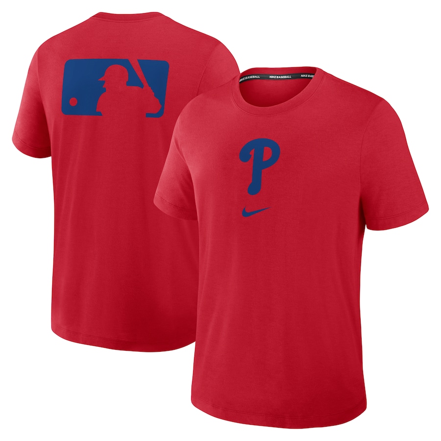 Men's Philadelphia Phillies Nike Red Authentic Collection Early Work Tri-Blend Performance T-Shirt