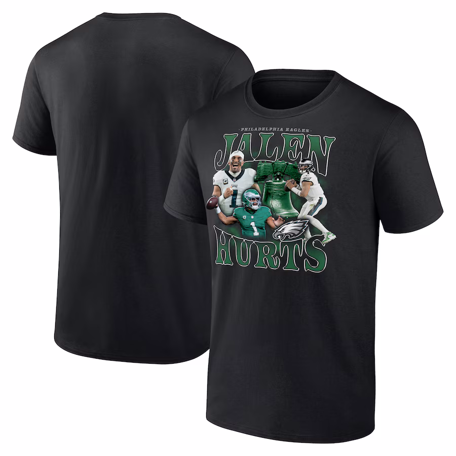 Men's Philadelphia Eagles Jalen Hurts Fanatics Black Notorious Player Graphic T-Shirt