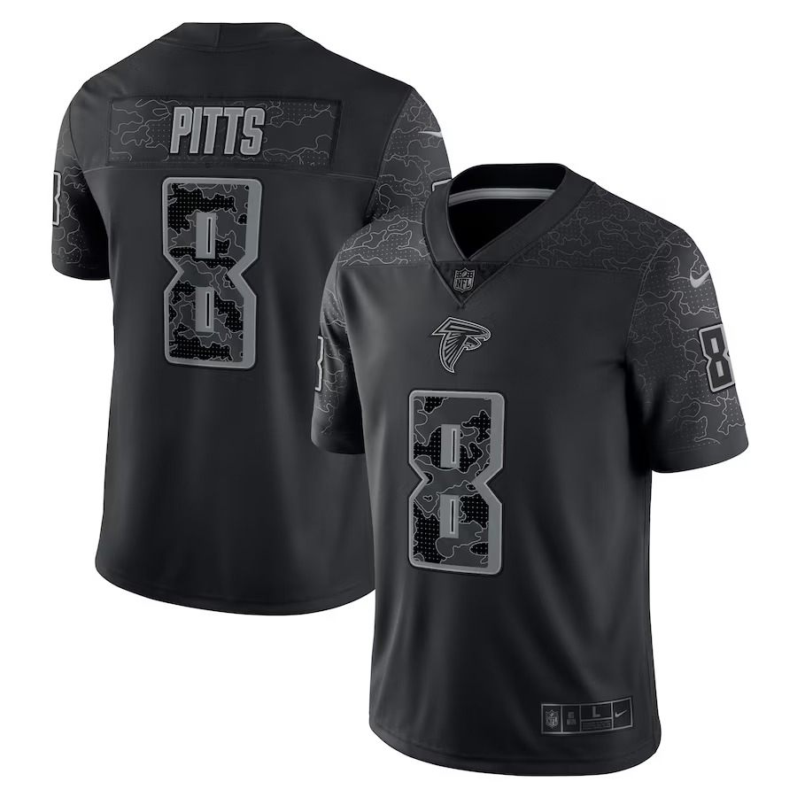 Men's Atlanta Falcons Kyle Pitts Nike Black RFLCTV Limited Jersey