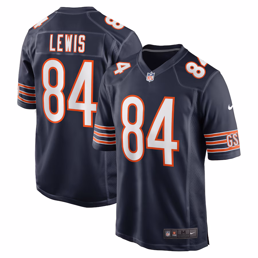 Men's Chicago Bears Marcedes Lewis Nike Navy Game Jersey