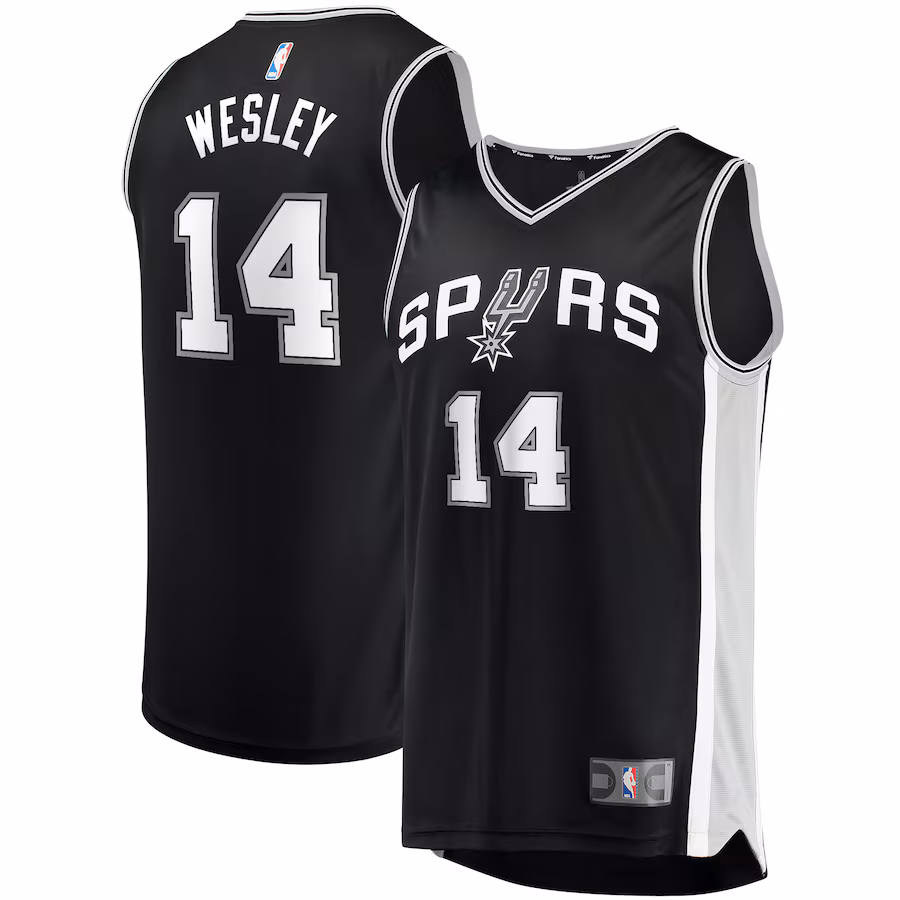 Men's San Antonio Spurs Blake Wesley Fanatics Black Fast Break Replica Player Jersey - Icon Edition