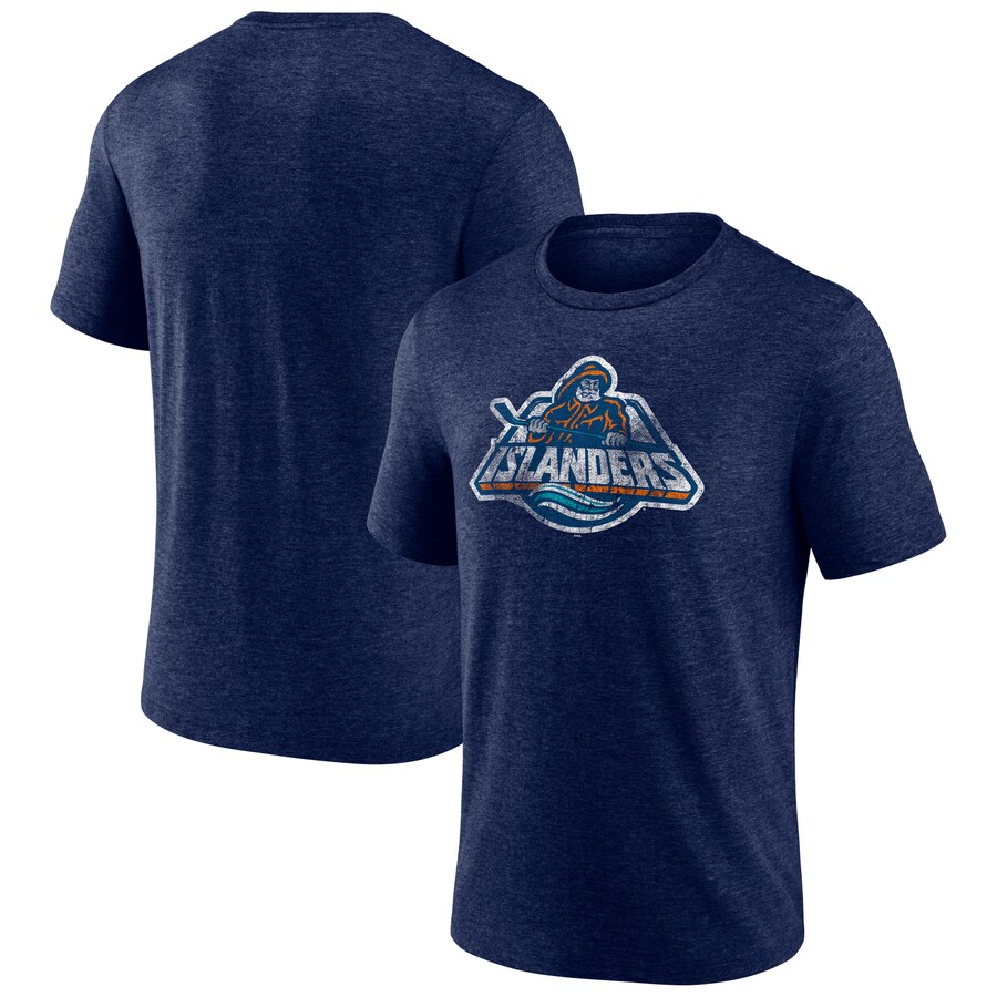 Men's New York Islanders Navy Wraparound Tri-Blend T-Shirt