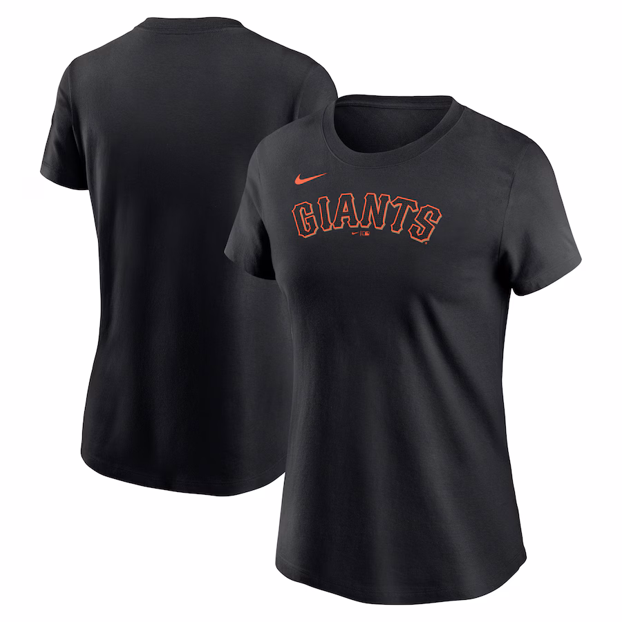 Women's San Francisco Giants Nike Black Fuse Wordmark T-Shirt
