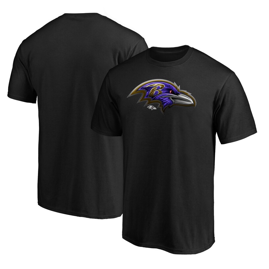 Men's Baltimore Ravens  Black Midnight Mascot T-Shirt
