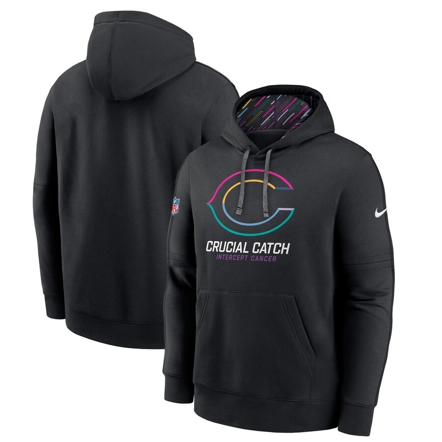 Men's Chicago Bears Nike Black 2024 NFL Crucial Catch Big & Tall Club Pullover Hoodie