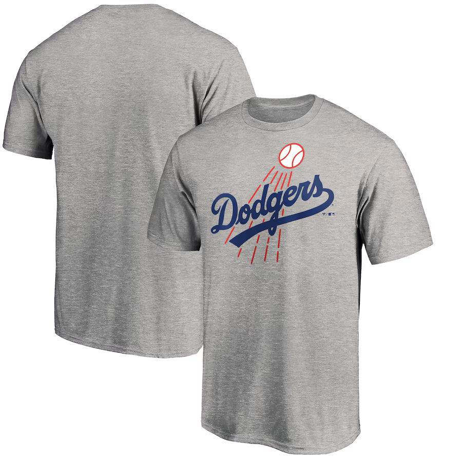 Men's Los Angeles Dodgers Heather Gray Cooperstown Collection Huntington T-Shirt