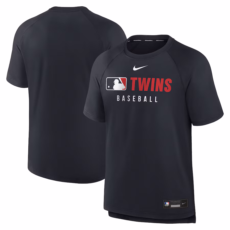 Men's Minnesota Twins Nike Navy Authentic Collection Pregame Raglan Performance T-Shirt