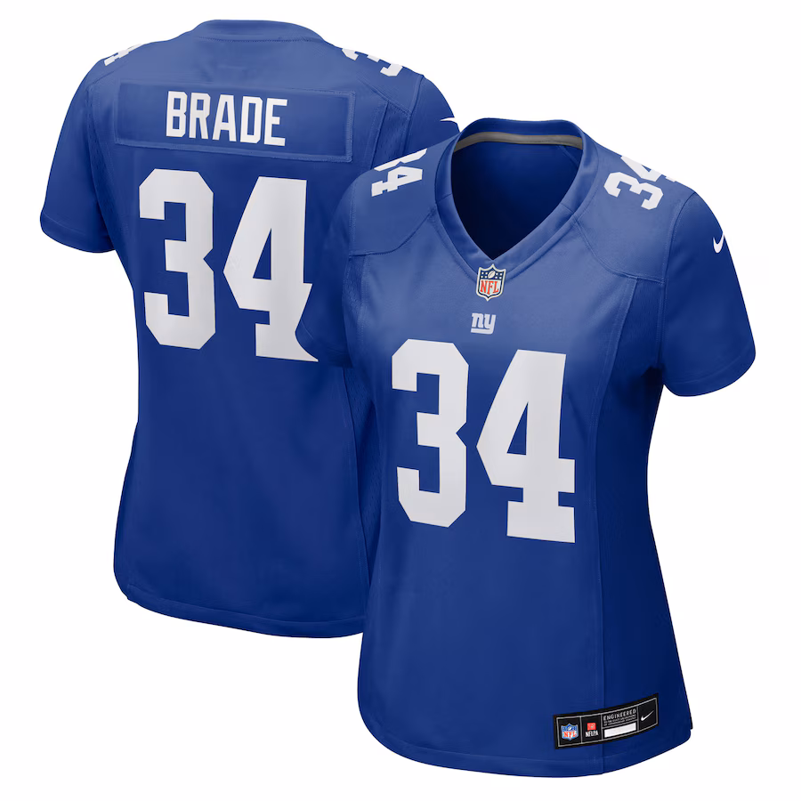 Women's New York Giants Beau Brade Nike Royal Team Game Jersey